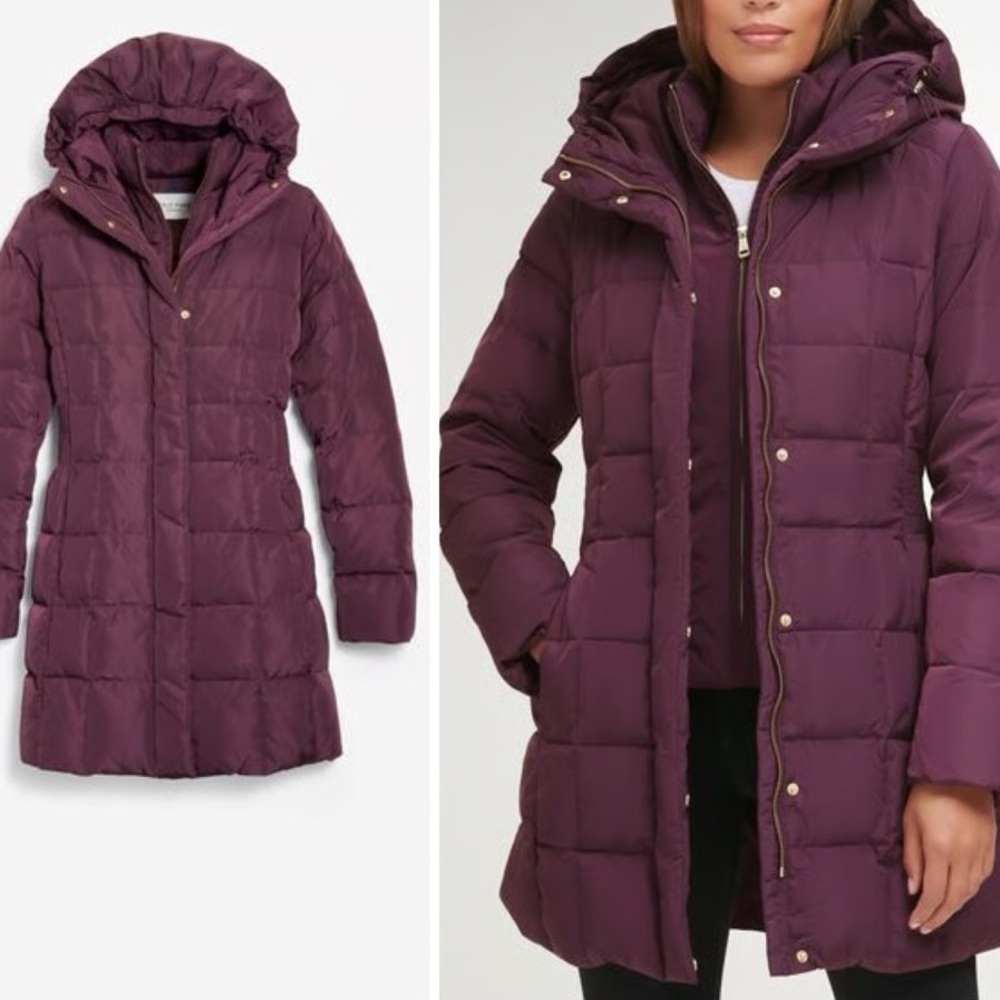 Cole Haan 32" Signature Hooded Taffeta Down Coat